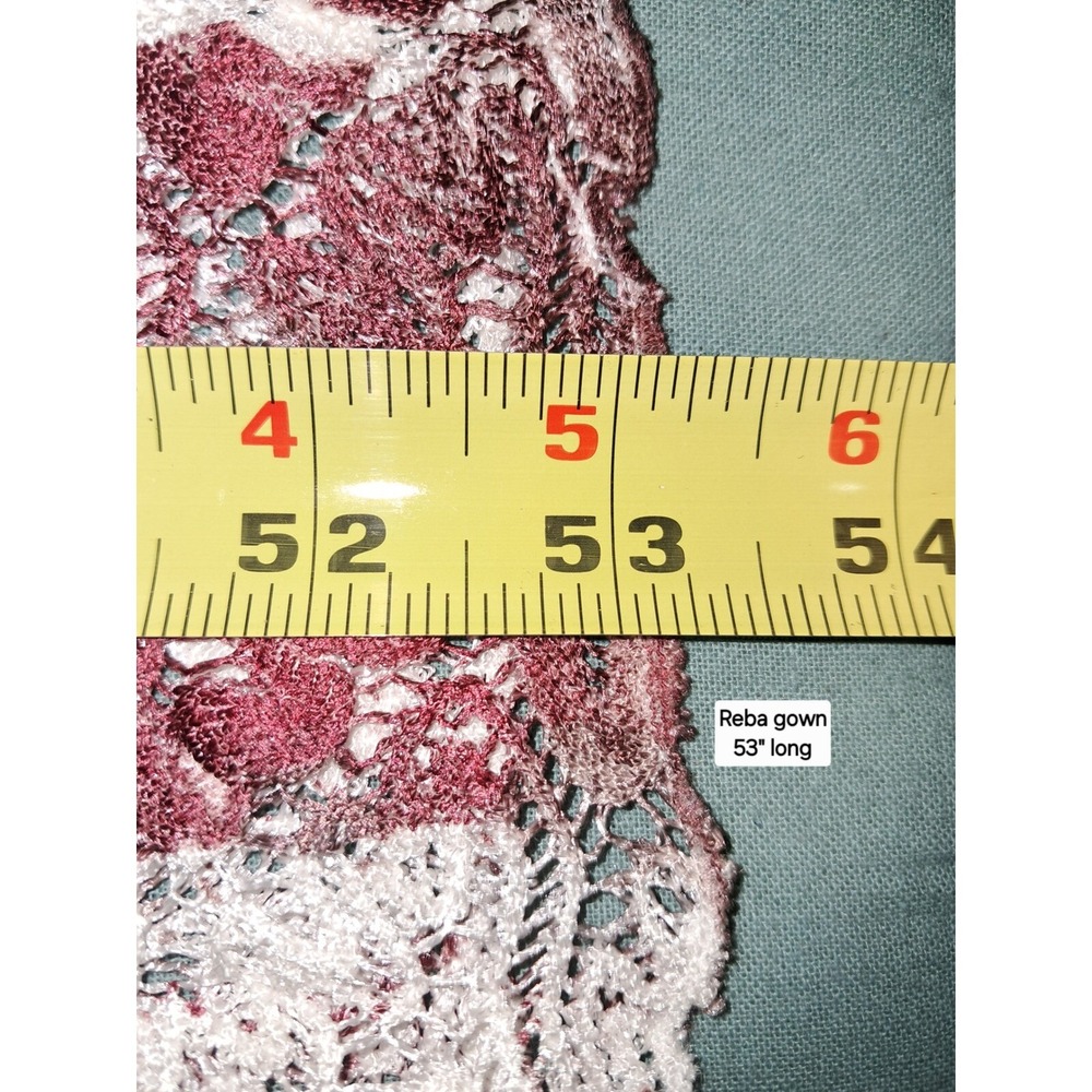 Reba Dress, Nude w/Lace Multicolor Overlay, Size M, 53‎ in Long - Picture 8 of 11